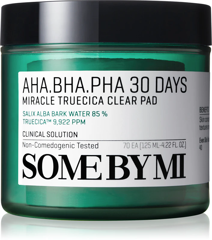 Some By Mi AHA∙BHA∙PHA 30 Days Miracle Truecica Clear Pad para pele problemática