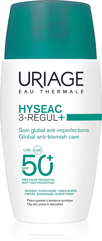 Uriage Hyseac 3-Regul+ Globálny denný krém proti nedokonalostiam pleti SPF50+ pre mastnú pleť SPF 50+