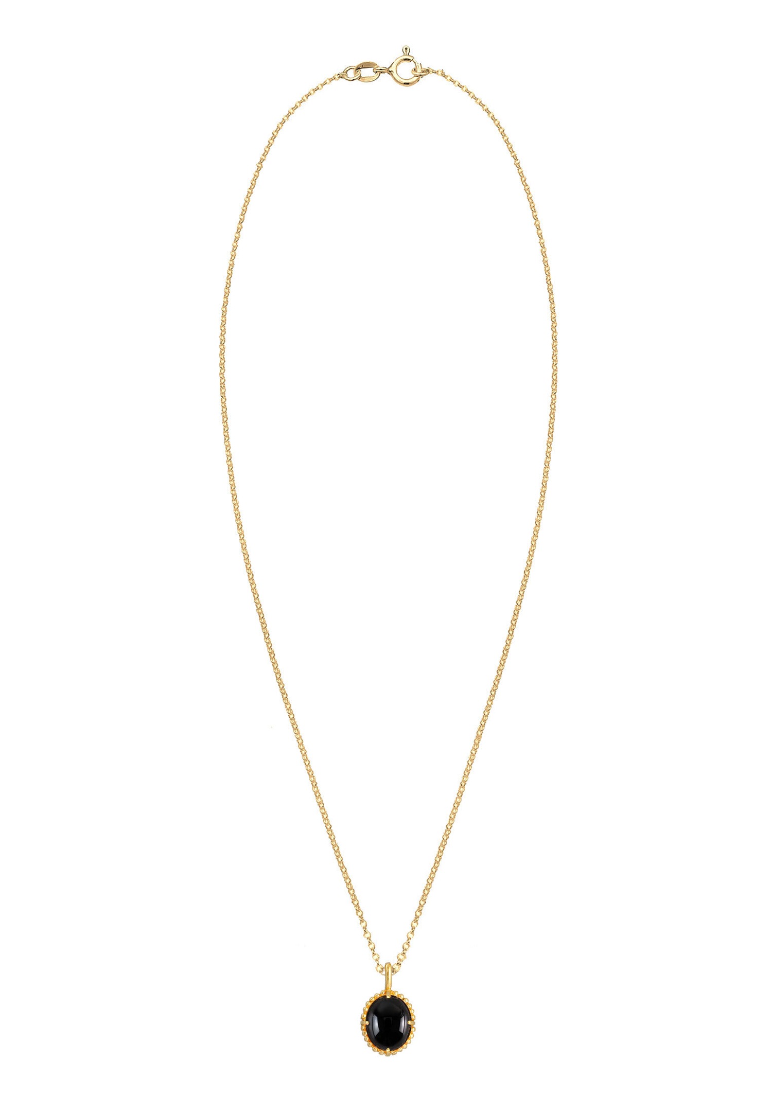 Elli PREMIUM Elli PREMIUM Collier Femmes Solitaire Pendentif Ovale Vintage avec Onyx en argent sterling 925 plaqué or