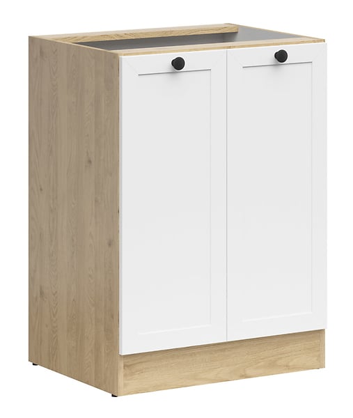 Szafka kuchenna dolna Junona Line 60 cm z 2 drzwiami dąb bernstein/biały