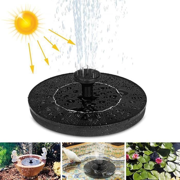 Fuente solar, fuente solar para exteriores, bomba de agua solar de 1,4 W con 4 boquillas, bomba solar para estanques, fuente solar para exteriores