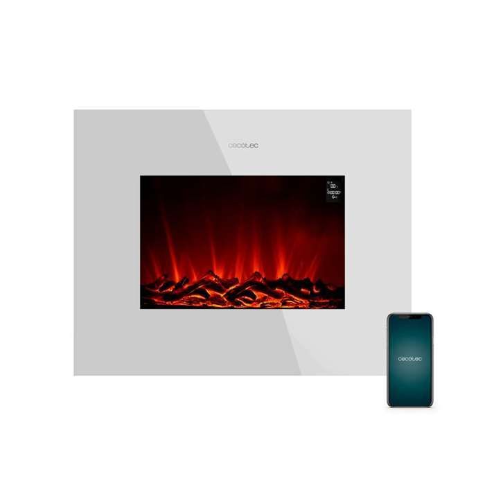 Chimenea eléctrica Cecotec Ready Warm 2690 Flames Connected, color blanco.