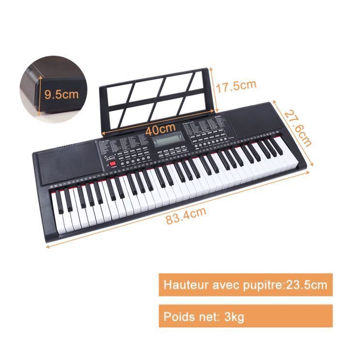 Tastiera elettronica portatile a 61 tasti, altoparlanti integrati, cuffie, microfono, leggio, schermo LCD, 3 modalità di insegnamento.
