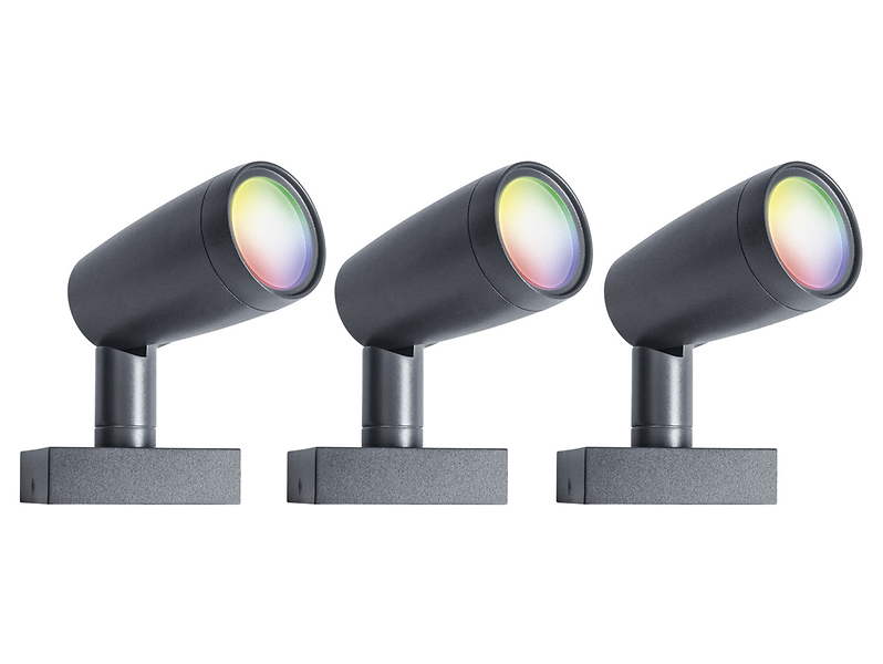 Reflektor ogrodowy Smart Wifi LED 3-punktowy czarny