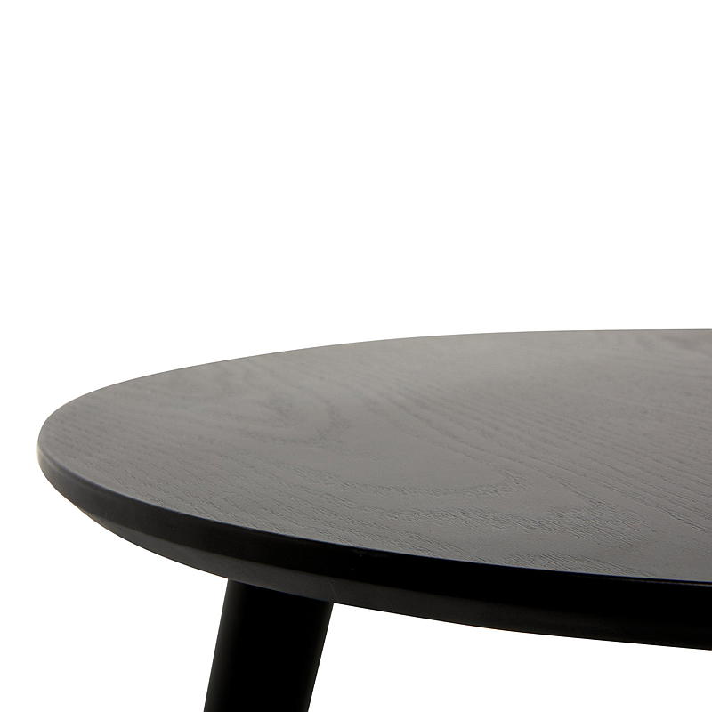 Table d'appoint s/3 ø 60/48/40 cm MDF frêne noir
