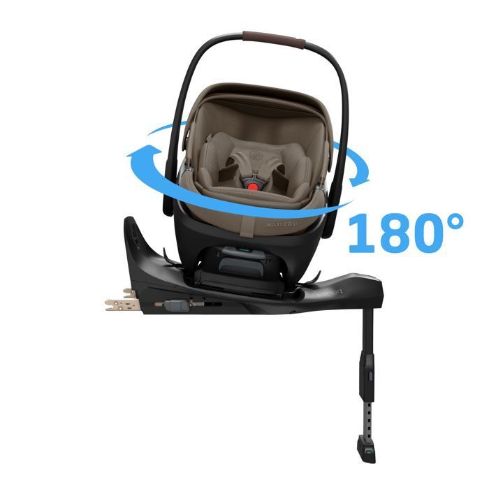 MAXI-COSI Siège auto bébé Coral Slide Pro, coulissant et pivotant, position allongée, Oak Truffle