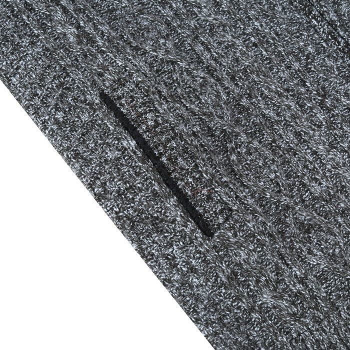 Cárdigan casual ajustado de punto grueso para hombre ALLTHEMEN, cuello alto, 5 colores lisos, gris oscuro, talla L