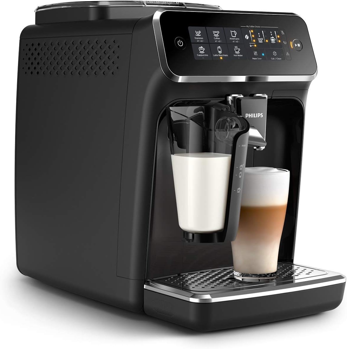 Philips 3200 -sarjan täysautomaattinen espressokone LatteGolla, musta (uusittu)