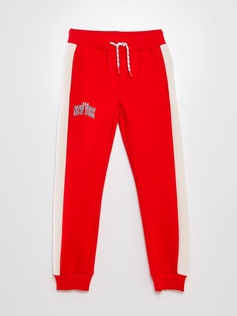 Sweatshirt joggingbroek met kleurblokken - ROOD