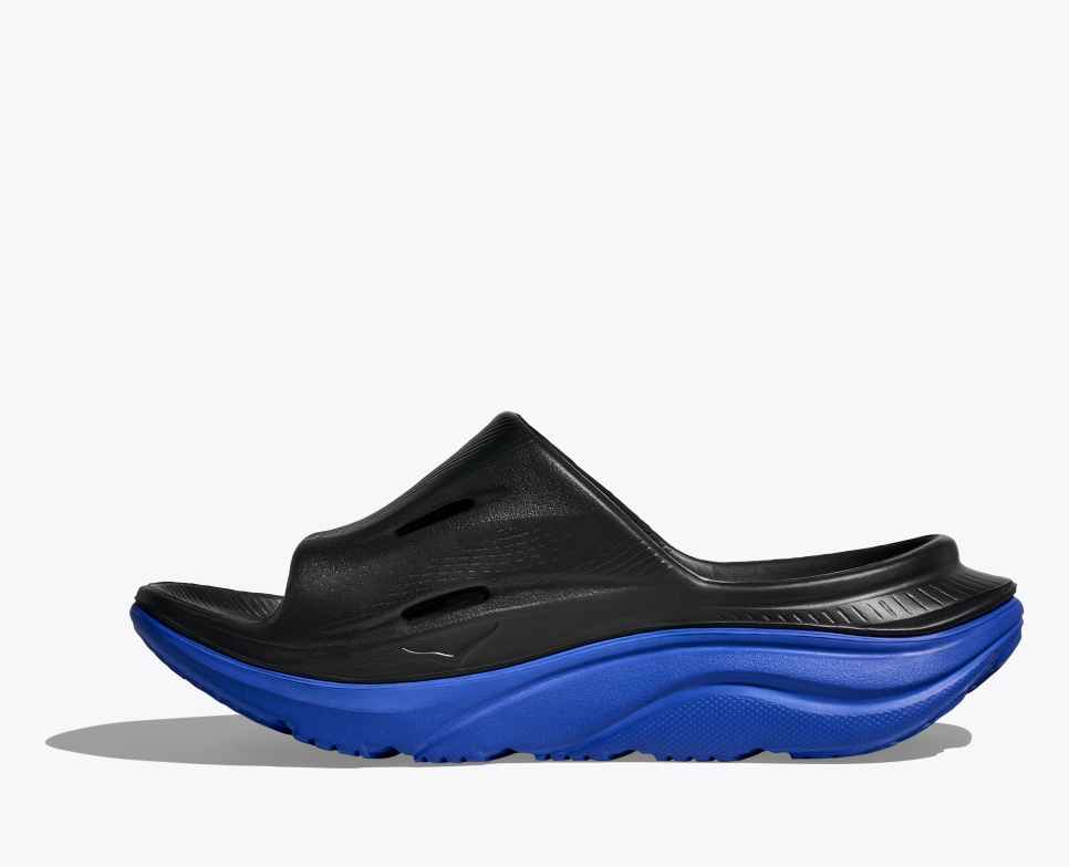 HOKA Diapositiva Ora Recovery 3 Negro / Azul Ultramar