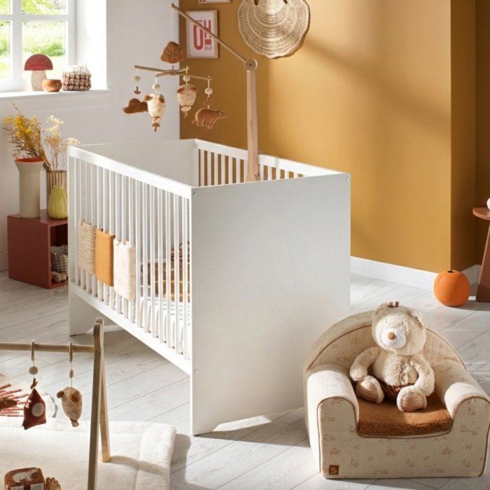 Chambre bébé duo Basic boule: Lit 120x60, commode à langer - Babyprice - Blanc