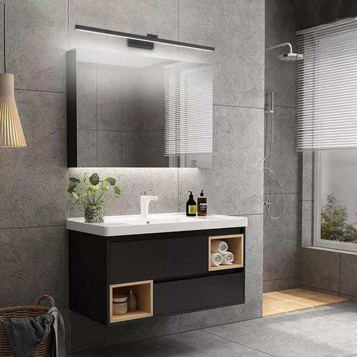 LED Bathroom Mirror Light IP44 16W 1170lm Cabinet Light Modern Indoor Wall Sconce 4000K, Black