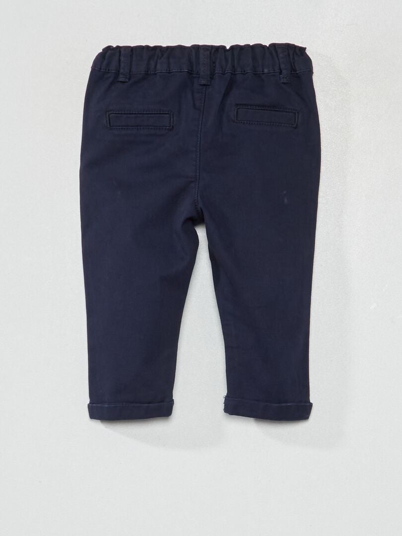 Effen chino broek - blauw