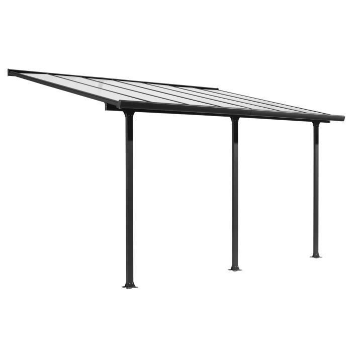 Terraza de techo de aluminio de 15,38 m² - 501 x 307 cm - Gris antracita