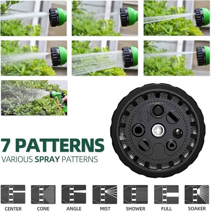Tubo da giardino estensibile - 30 m/100 piedi - Ugello a 7 modalità - Adattabile a 1/2'' e 3/4''