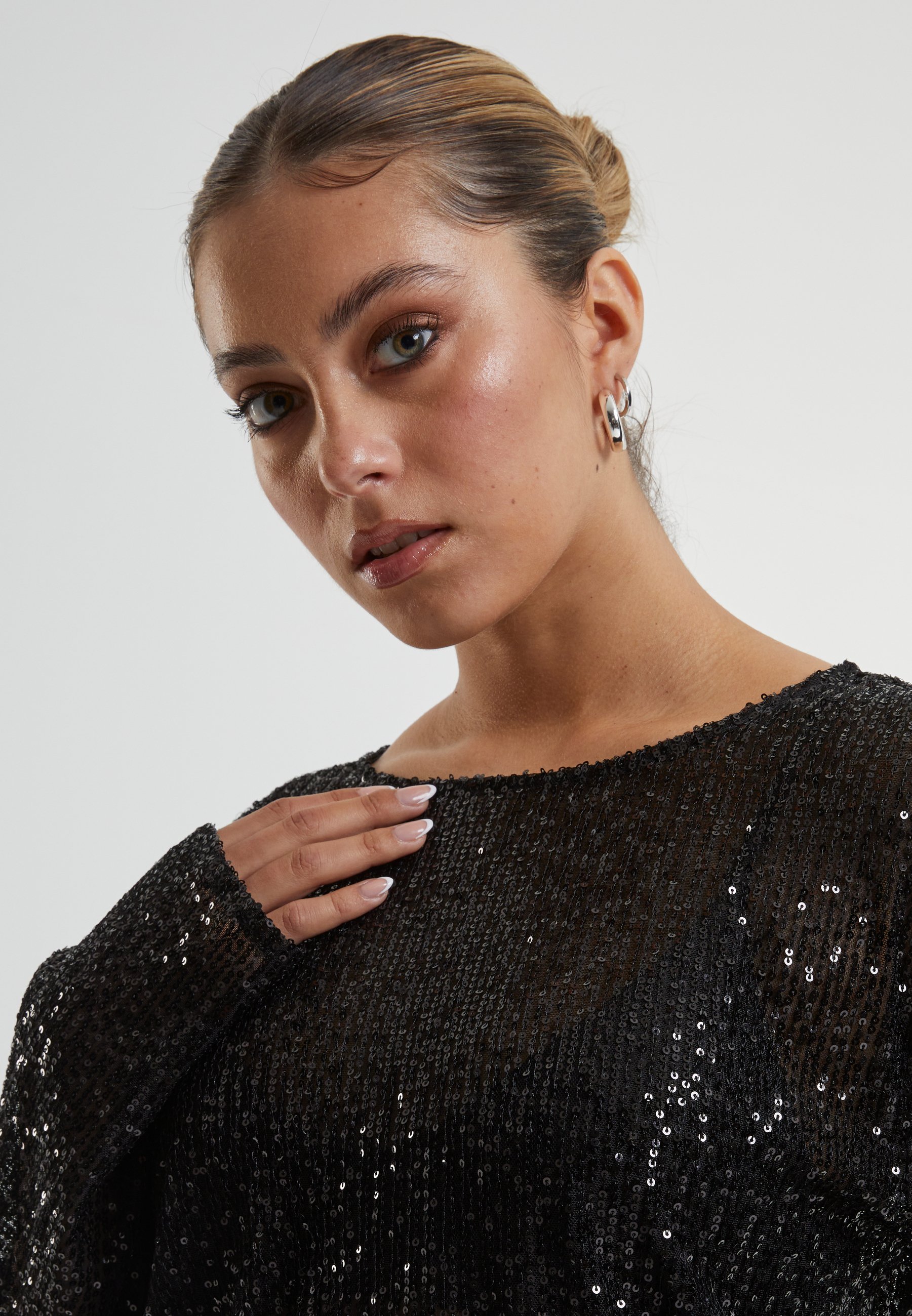 Blouse Urban Classics SEQUINS - noire