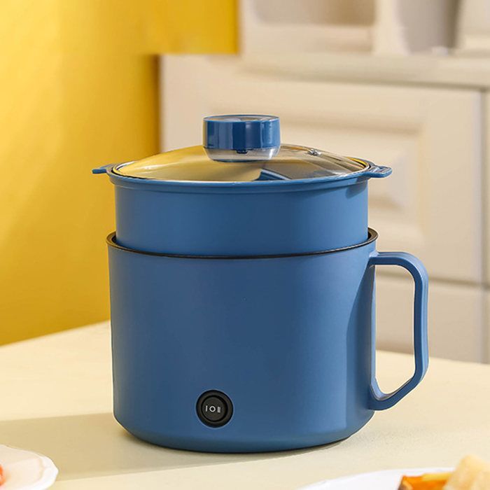 SURENHAP Mini pentola elettrica, elettrodomestico da cucina multifunzione, cestello per la cottura a vapore RoyalBlue e cestello per la cottura a vapore degli alimenti