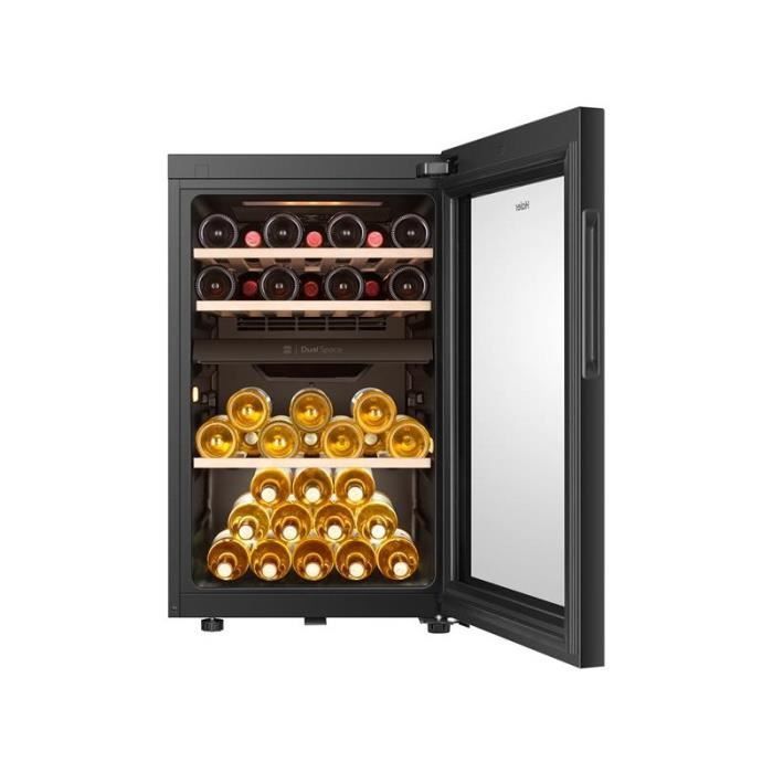 Vinkælder - HAIER - HWS42GDAU1 - Dobbeltzone - 42 flasker - Sort