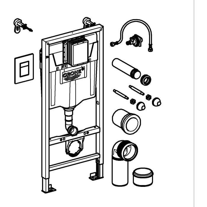 Kit WC Solido 3 in 1 - Altezza di installazione 1,13 m - GROHE - 38811KF0