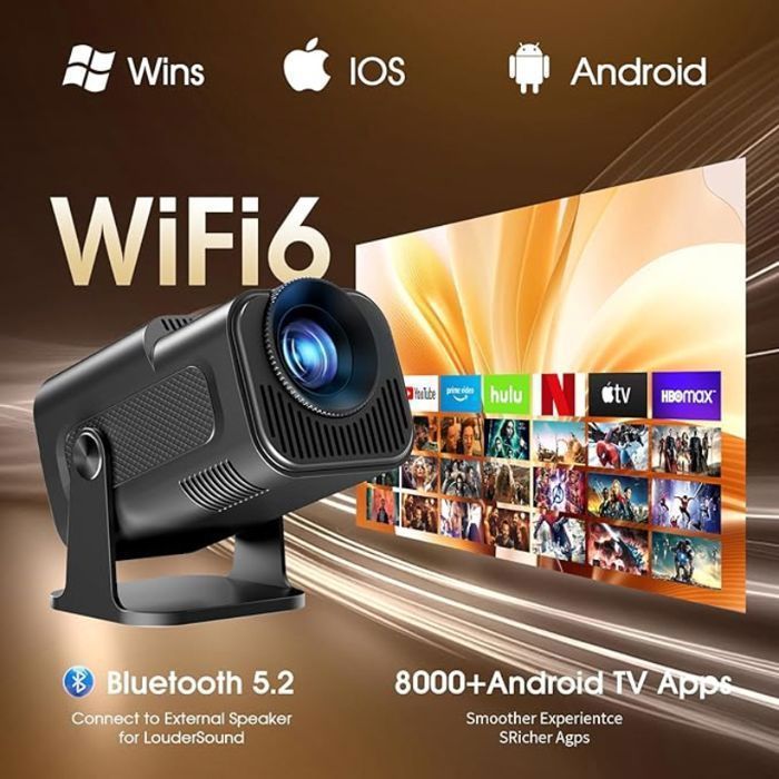 Miniproyector de vídeo portátil - MARCA - HY320 - Full HD 1080p - Decodificación 4K - WiFi 6