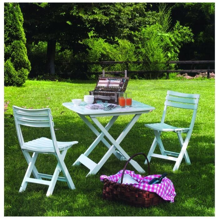 Silla de jardín plegable - PROGARDEN - Birki - Blanca - Polipropileno - Muebles de jardín