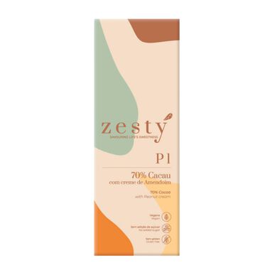 Čokoladna ploščica Zesty P1 s 70 % kakava in arašidovim maslom 80 g