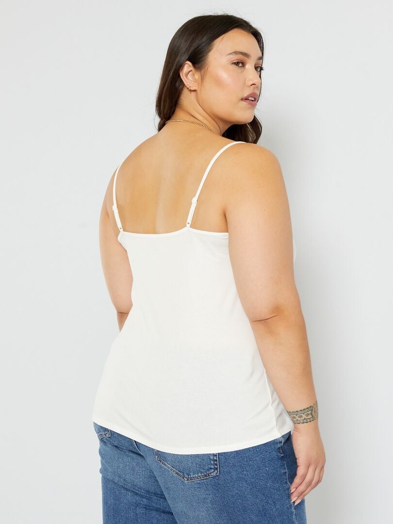 Top de malha com alças finas - Branco