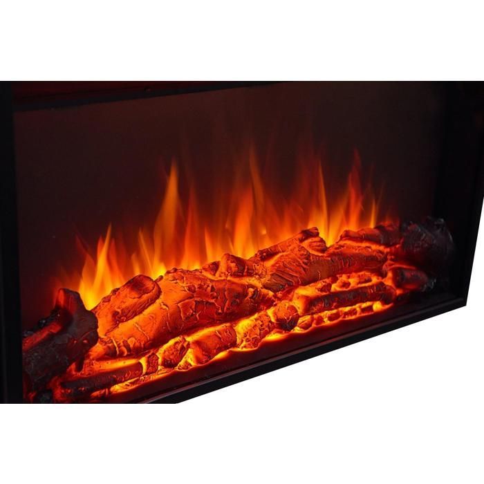 Cheminée électrique BALDERIA Typhon - Cheminée sur pied, chauffage 2000 W - Marron clair