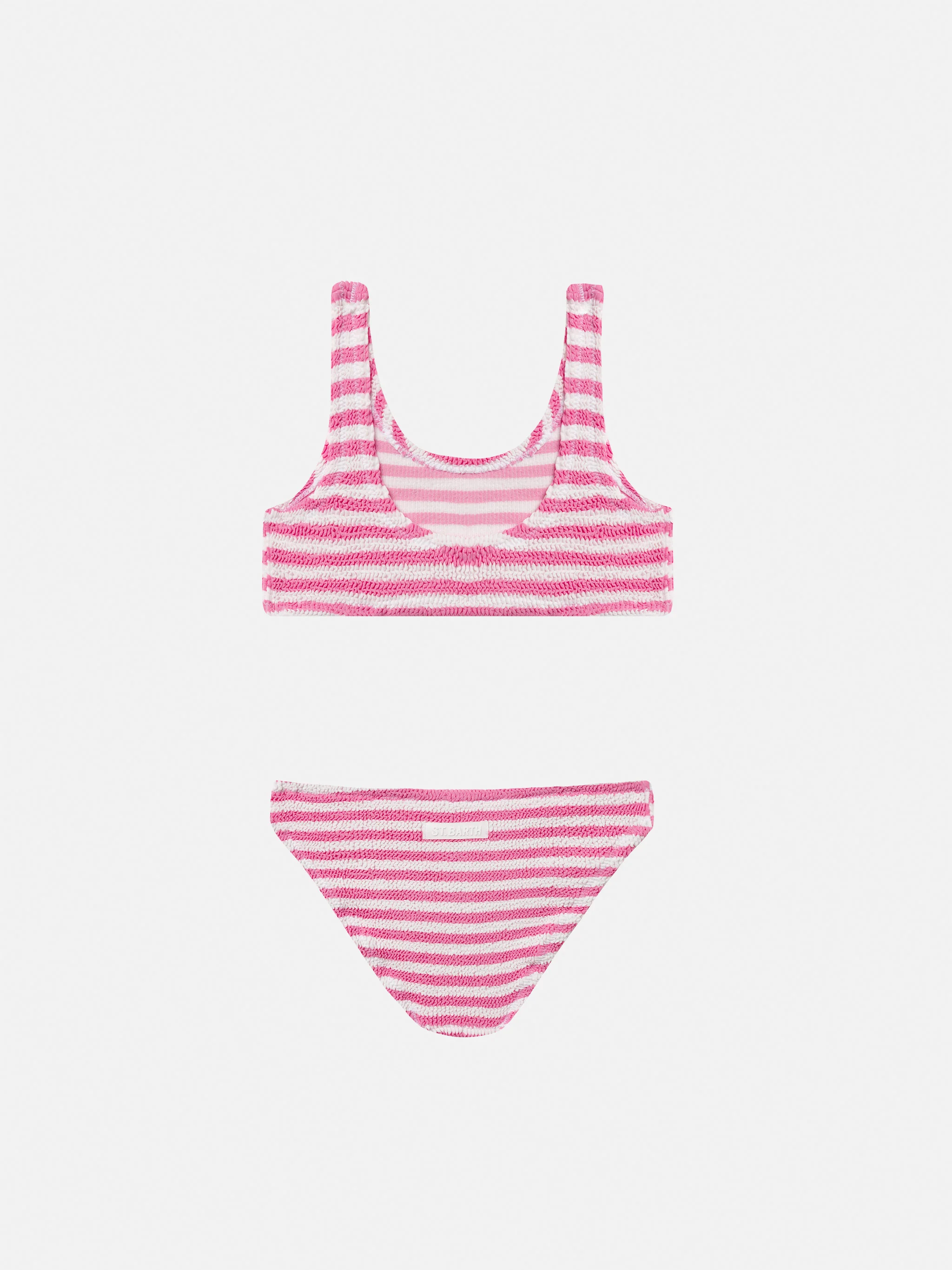 Bikini triangle Baker en froissé à droite rose