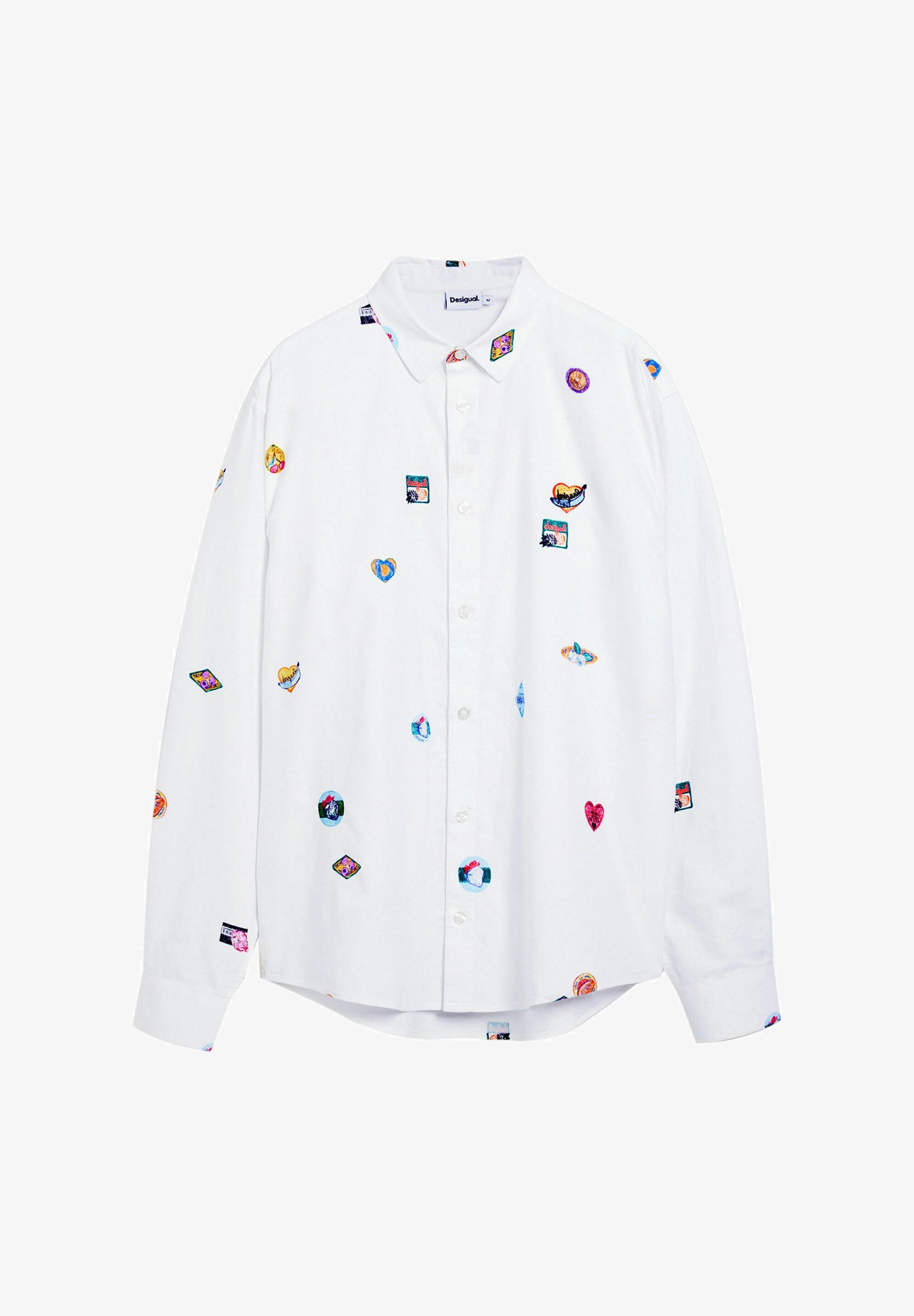 Desigual shirt met lange mouwen en tekeningen - wit