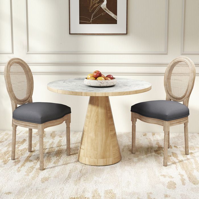 HOMCOM - Silla de comedor - Tejido de poliéster con tacto de lino - 49x56x96cm - Gris