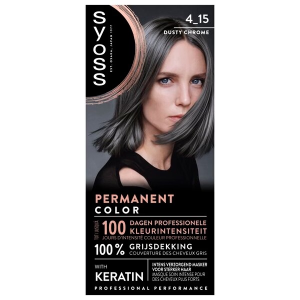 „Syoss Metallic Shine 4-15 Dusty Chrome“ plaukų dažai