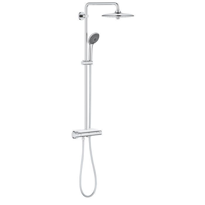 Columna de ducha termostática GROHE Vitalio Joy 260, ahorro de agua y energía del 50 %, ducha de mano de 3 chorros, 26403001