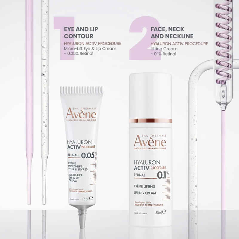 Avène Hyaluron Activ Procedure Micro-Lift krema za oči in ustnice 0,05 % krema za lifting z mrežnico