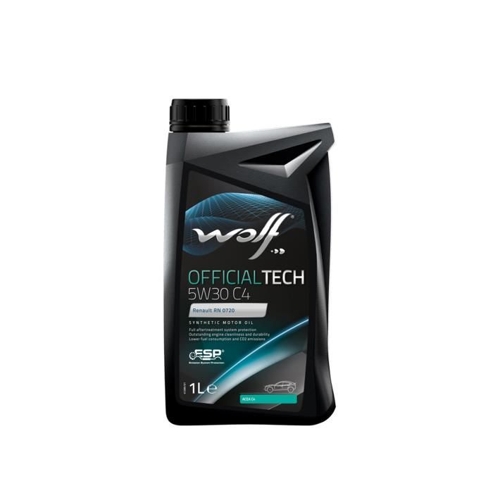 WOLF - OFFICIALTECH Aceite de motor 5W30 C4 - Lata de 1 litro - 8308314
