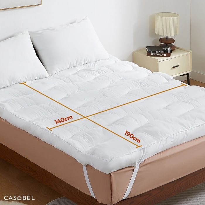 Cubrecolchón CASABEL Cloud de 140 x 190 cm, extra grueso, de microfibra transpirable – Ultrasuave, antiácaros – Para 2 personas