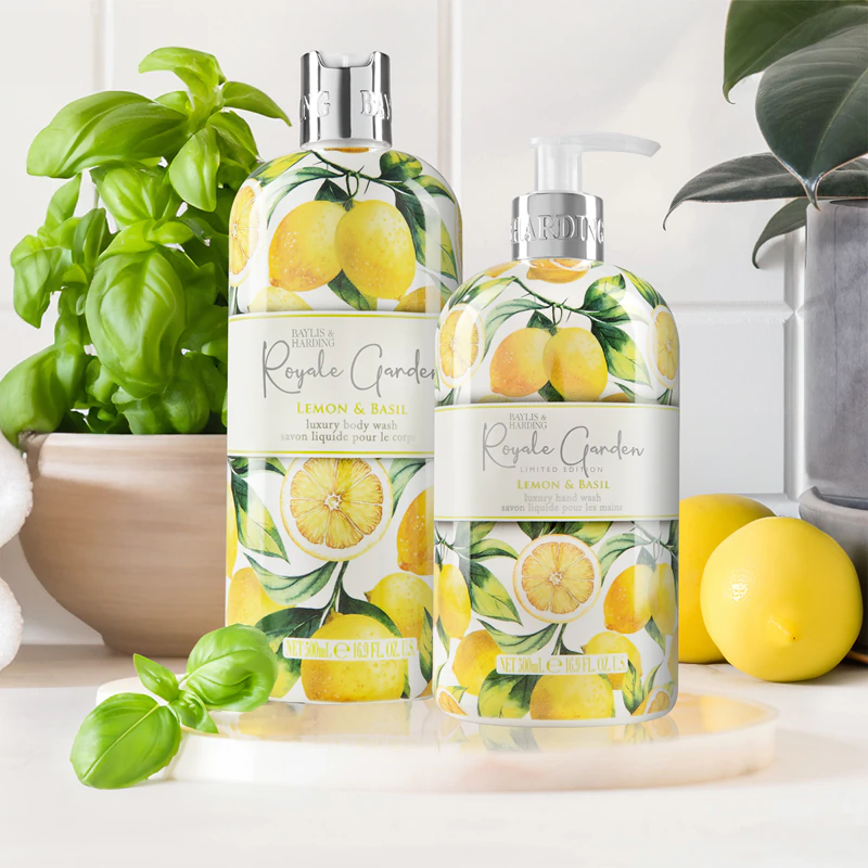 Sabonete líquido para mãos Baylis & Harding Royale Garden Limão e Manjericão