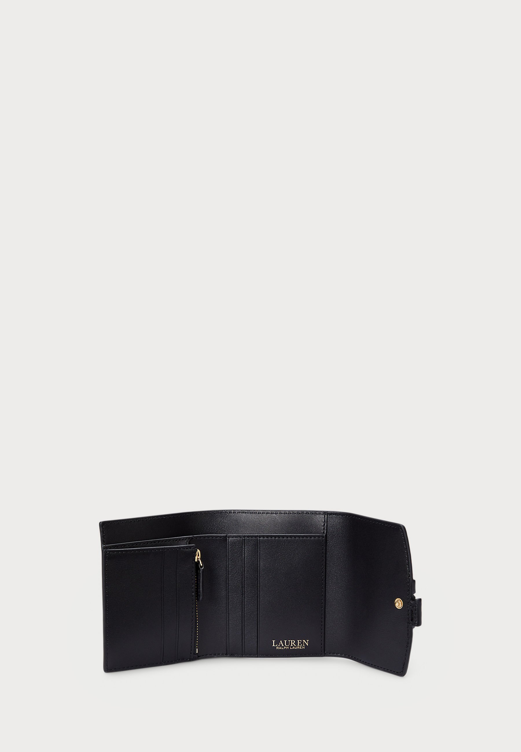 Lauren Ralph Lauren PEBBLED SMALL CAMERYN FLAP WALLET - Portemonnee - zwart