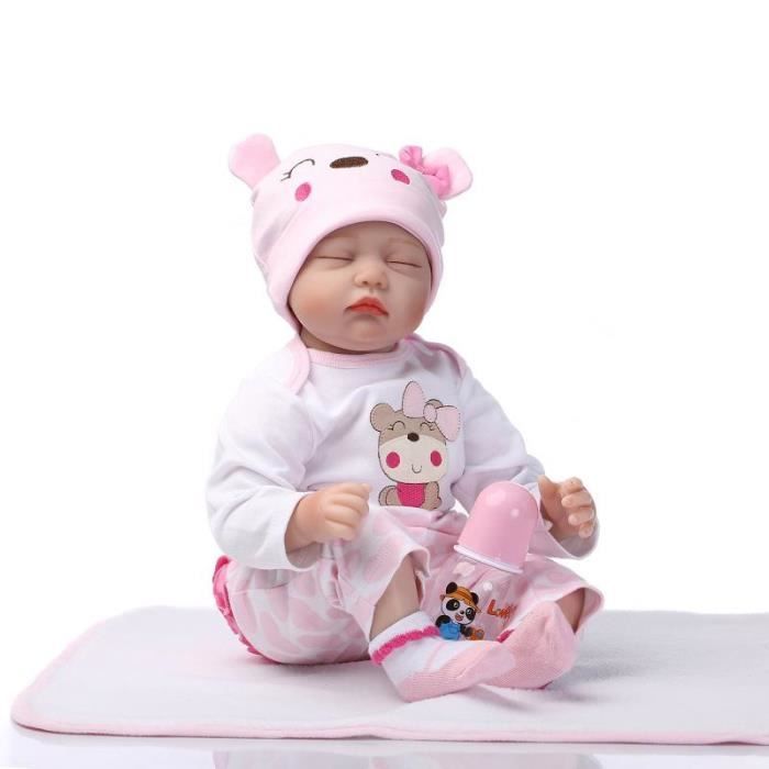 Reborn babypop - Zonder naam - 55 cm - Zachte siliconen - Lichtgewicht - Meisje
