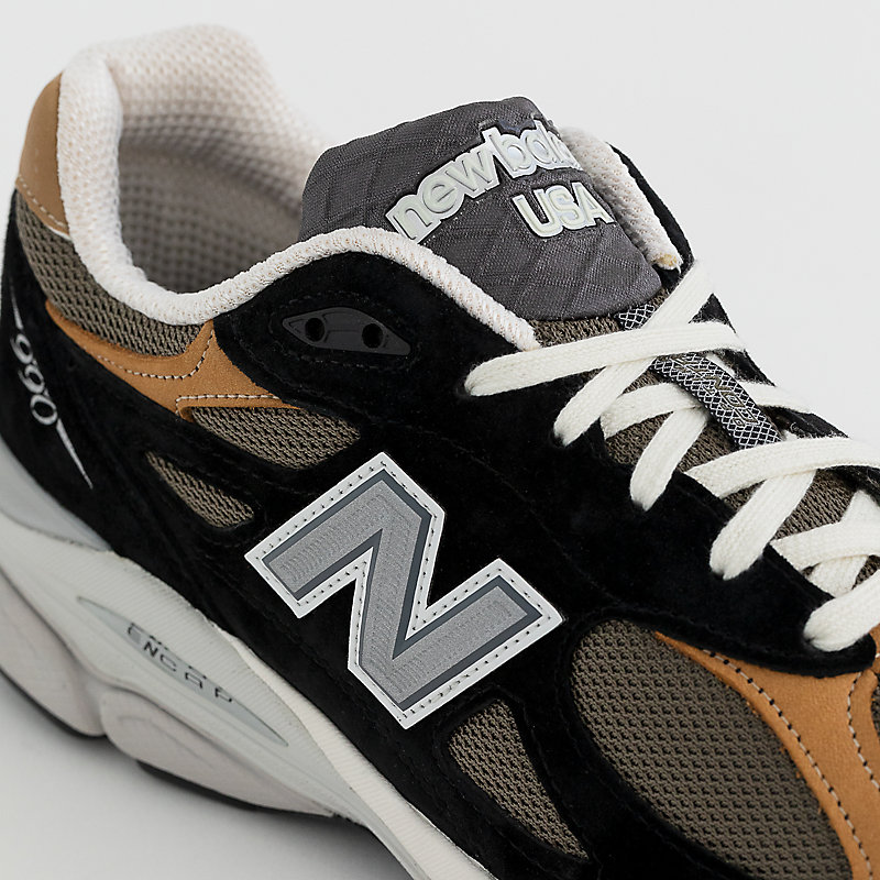 Męskie buty MADE in USA 990v3 – czarne z brązowym