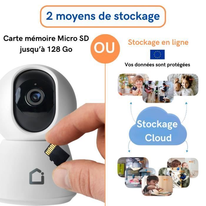 iFEEL Golf Camera Surveillance WiFi Interieur sans Fil Pivotante 360 Degrés FHD avec Vision Nocturne et Detecteur de Mouvement