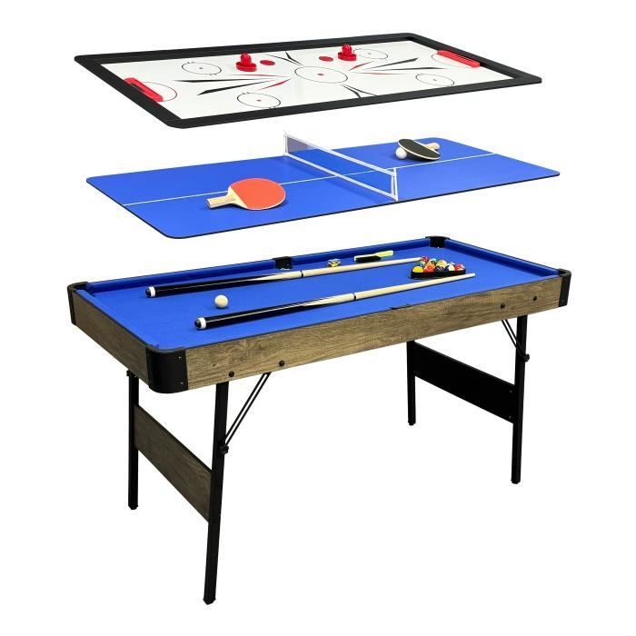 Table multi-jeux - Cougar - All-in-One 3-en-1 - Billard, Air-Hockey, Ping-Pong - 150x70x78,7 cm - Mixte