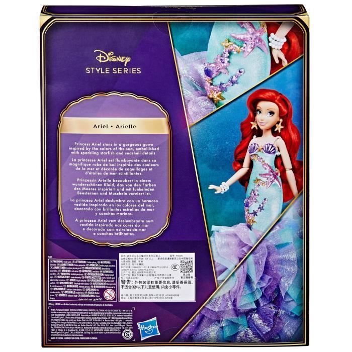 Disney Princess Style Series Ariel fashion doll, Deluxe collection with accessories, Disney toy, ages 6+