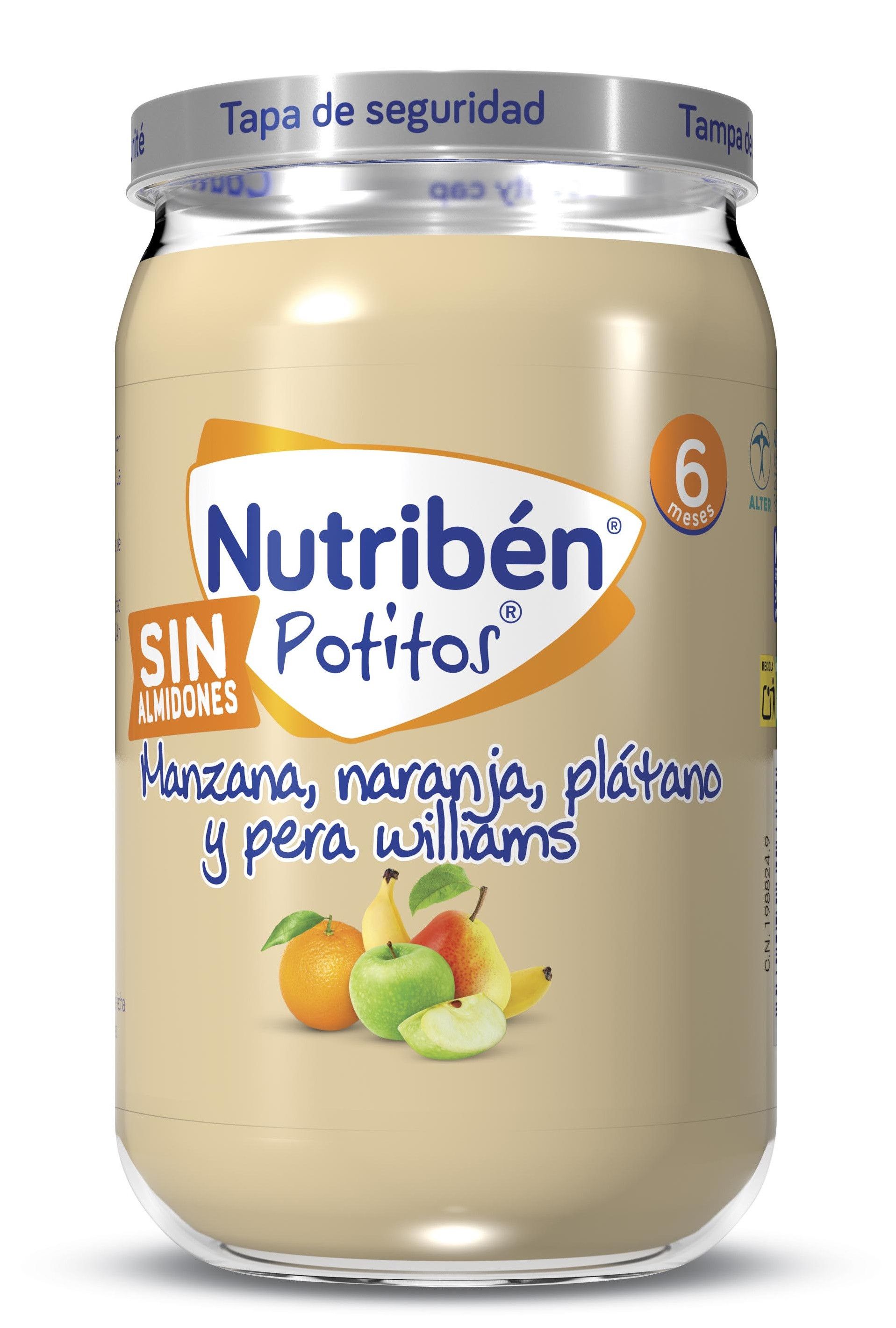 Potito Manzana Naranja Plátano y Pera Williams Informacije o nadaljevanju in hrana