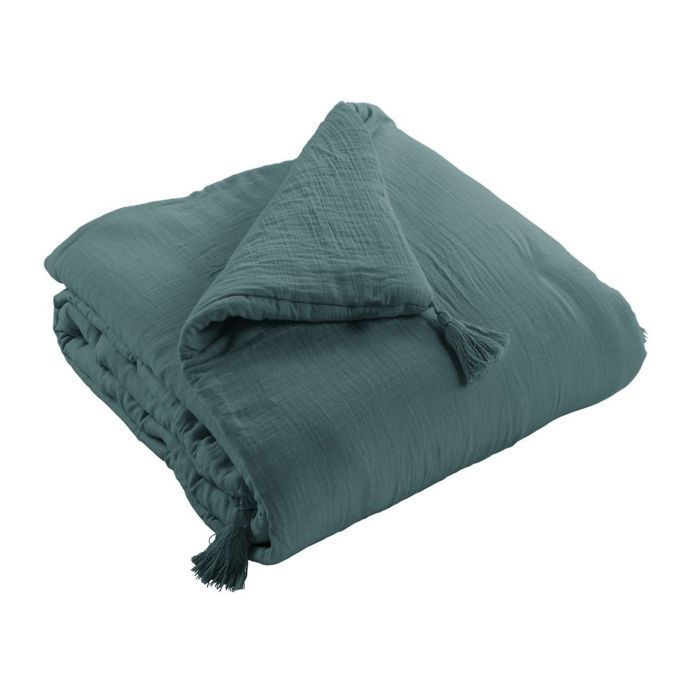 Camino de cama de 90x200 cm, de gasa de algodón.
