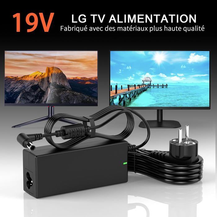19V Chargeur Alimentation Compatible avec LG Electronics 20