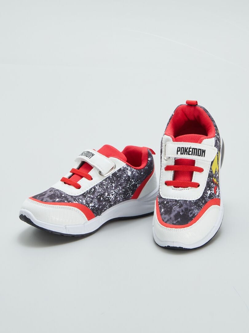 Tênis 'Pokémon' 'Pikachu' com velcro - BRANCO