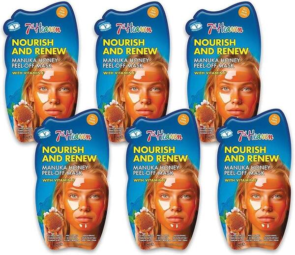 Slupovací maska 7th Heaven s manukovým medem a vitamínem E, 6 kusů