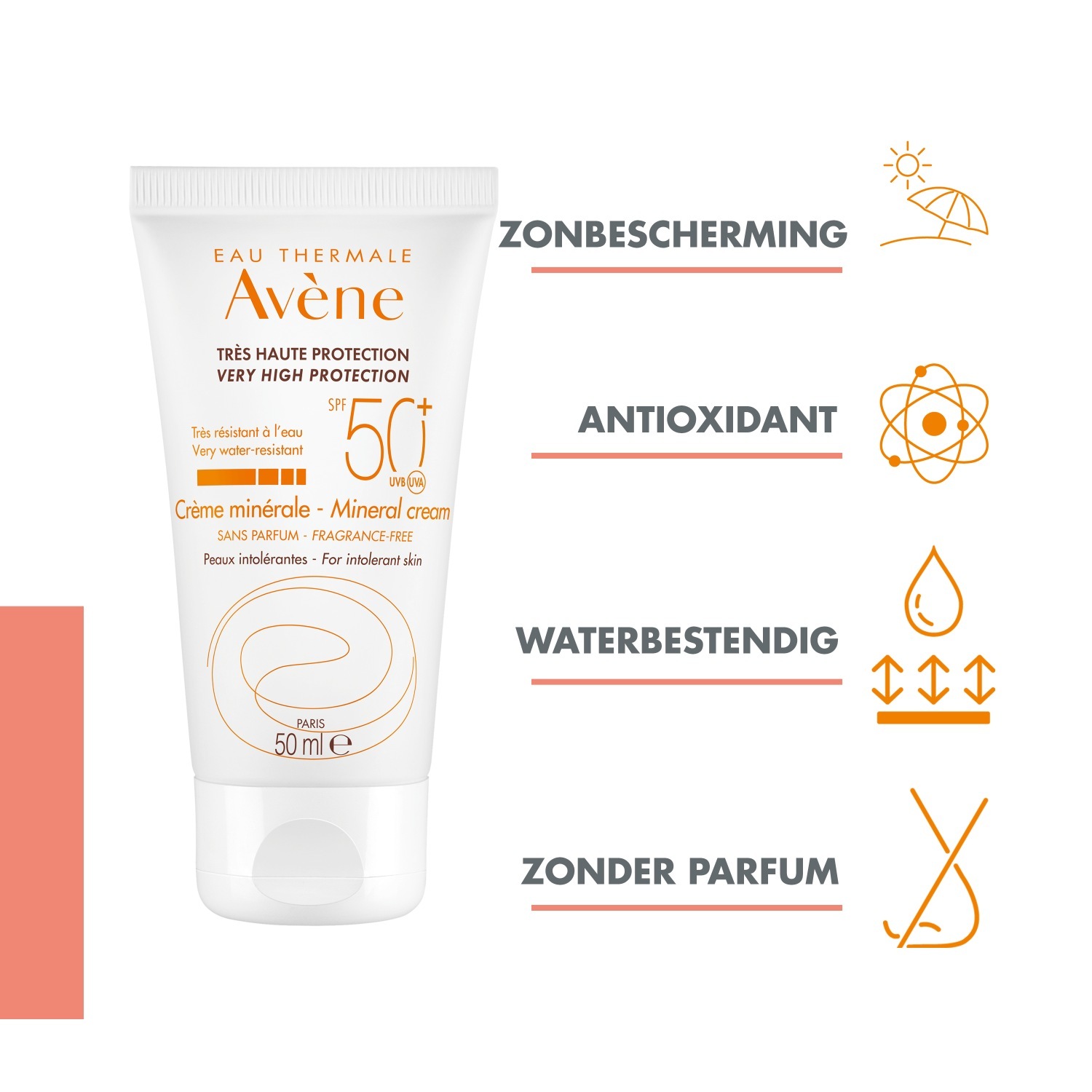 Avène Sunscreen Solaire Mineral Cream SPF50+ - 50 ml