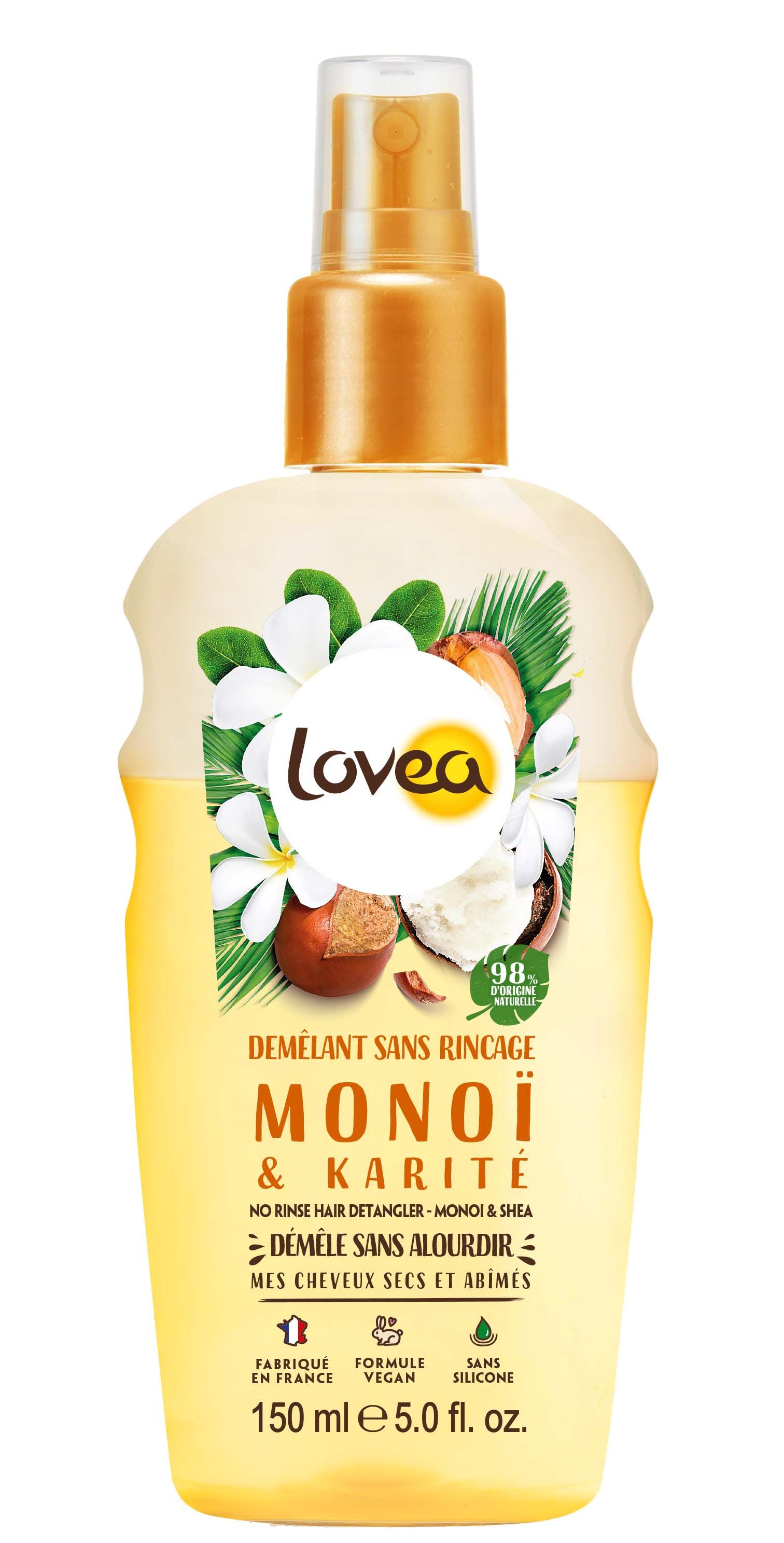 Razčesovalnik brez izpiranja Monoi & Shea Balzam za kodraste lase Curly Girl Method